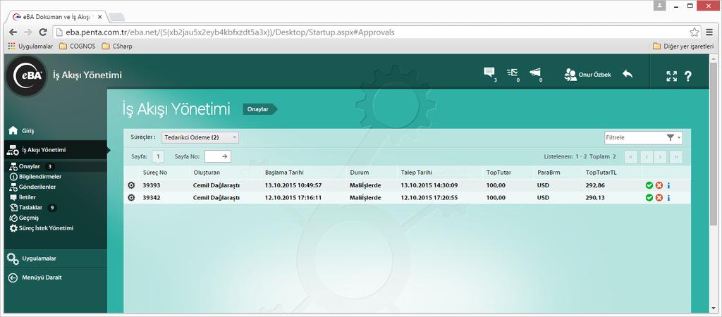 EBA formunda sadece işlemin tamamlandığı yönünde onay yetkisine sahiptirler.