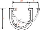 Flexible Hotrum Montajlari İçin Minimum Uzunluğun Hesaplanmasi Aralık esneklik Minimum tam uzunluk = L (Esneklik) + (2 x P) L- X dirsek hareketine bağlı olarak aşağıdaki tabloda belirtilen ebat