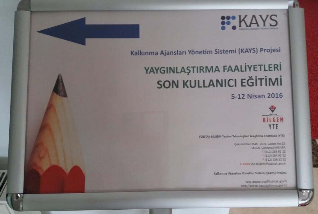 07-08 Nisan 2016 tarihleri arasında TÜBİTAK BİLGEM YTE tarafından Ankara da düzenlenen 2 günlük KAYS PYB Son Kullanıcı Eğitimi ne PYB den bir uzman katılım sağlamıştır.