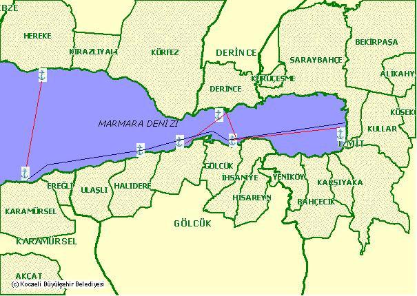 24 Çanakkale-Gökçeada arasında da TDİ Denizyolları İşletmesi ne ait M/S Bandırma feribotu ile yolcu ve araç taşımacılığı yapılmaktadır.