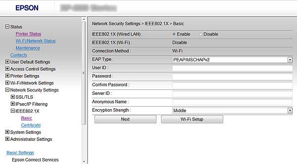 Yazıcının Güvenli Ağda Kullanımı Yazıcıyı bir IEEE802.1X Ağına Bağlama IEEE802.1X Ağı Yapılandırma Yazıcı, IEEE802.