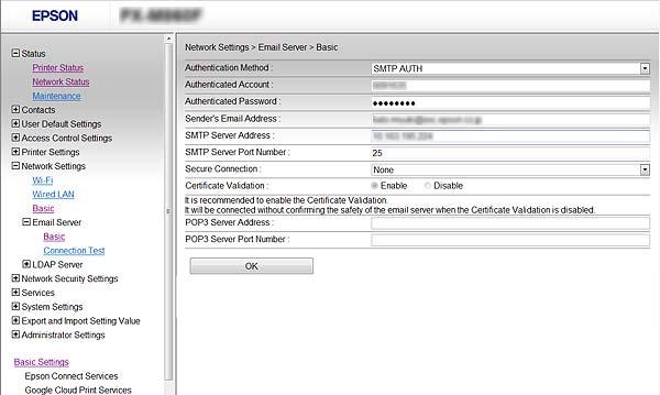 Tarama ve Faks Hedefi Yapılandırma Posta Sunucusu Ayarlama Öğeleri Öğeler Authentication Method Ayarlar ve Açıklama Yazıcının posta sunucusuna erişimi için kimlik denetimi yöntemini