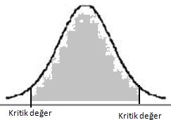 93 a) Kabul ve Ret Bölgelerinin Belirlenmesi Manidarlık düzeyi α=0,05 olduğuna göre normal dağılım eğrisi altında kabul bölgesi %95, red bölgesi %5 olarak belirlenir.