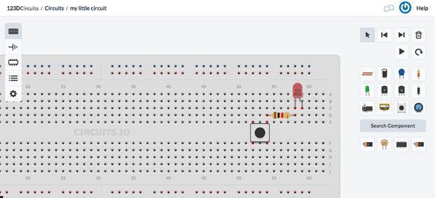 Adım 4 : Devre Elemanlarını Breadboard Üzerine Yerleştirilmesi Sağ taraftaki seçtiğim devre elamanlarını sürükle bırak