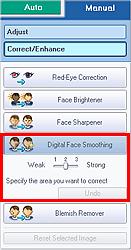 Dijital Yüzey Düzeltme İşlevini Kullanma Стр. 148 из 402 стр. belirir. Efekt düzeyleri Dijital Yüzey Düzeltme (Digital Face Smoothing) altındaki sürgü kullanılarak değiştirilebilir.