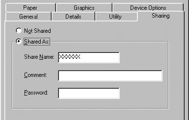 3. Configuration (Yapılandırma) menüsünde File and Print Sharing (Dosya ve Yazıcı Paylaşımı) düğmesini tıklatın. 4. I want to be able to allow others to print to my printer(s).