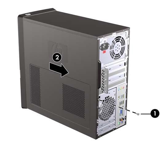 Bilgisayar Erişim Panelini Çıkarma 1. Bilgisayarın açılmasını önleyen güvenlik aygıtlarını çıkarın/devre dışı bırakın. 2. Disket veya CD gibi çıkarılabilir ortamları bilgisayardan çıkarın. 3.