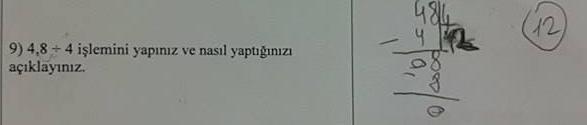 Virgülü Yok Sayma Üçüncü Araştırma Problemi Bulguları Bu bölümde öğrencilerin ondalık gösterimlerde problem çözerken yaşadıkları sıkıntılar incelenecektir.