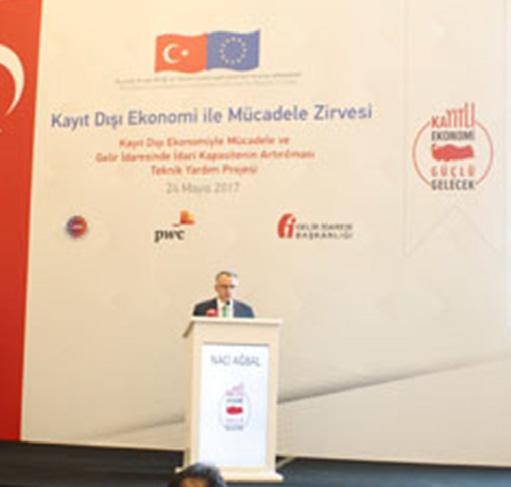 GÜNDEM KAYITDIŞI EKONOMİ ZİRVESİ GERÇEKLEŞTİ Kayıt Dışı Ekonomiyle Mücadele ve Gelir İdaresinde İdari Kapasitenin Artırılması Teknik Yardım Projesi kapsamında Gelir İdaresi Başkanlığınca