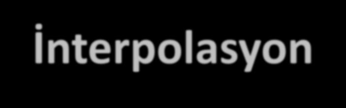 Doğrusl Leer İterpolso Doğrusl terpolsod rlı değşee rşılı gele oso değerler,,,, br doğru le brleştrlr. Ardeğer terpolso doğru üzerdedr.