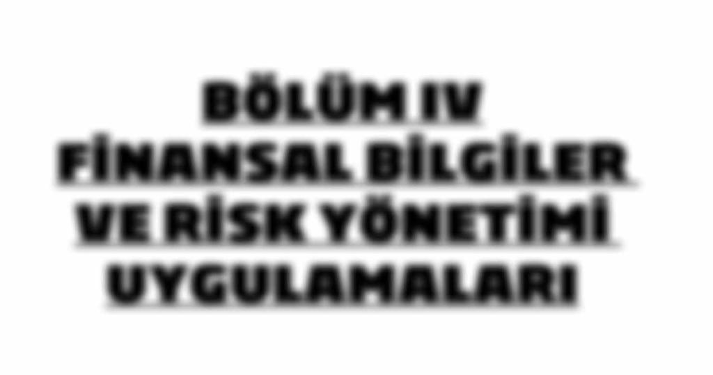 BÖLÜM IV FİNANSAL BİLGİLER VE RİSK YÖNETİMİ UYGULAMALARI 98 Yıllık Faaliyet Raporu Uygunluk Görüşü 99 Denetim Komitesi nin İç Sistemler Hakkındaki Değerlendirmesi 102 Mali Durum, Kârlılık ve Borç