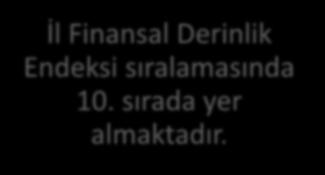 İl, Emek Piyasaları endeksi sıralamasında 5.sırada yer almaktadır. İl Finansal Derinlik Endeksi sıralamasında 10.