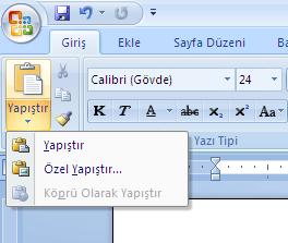 Excel Tablosu Ekleme Excel tablomuzda word belgemize eklemek