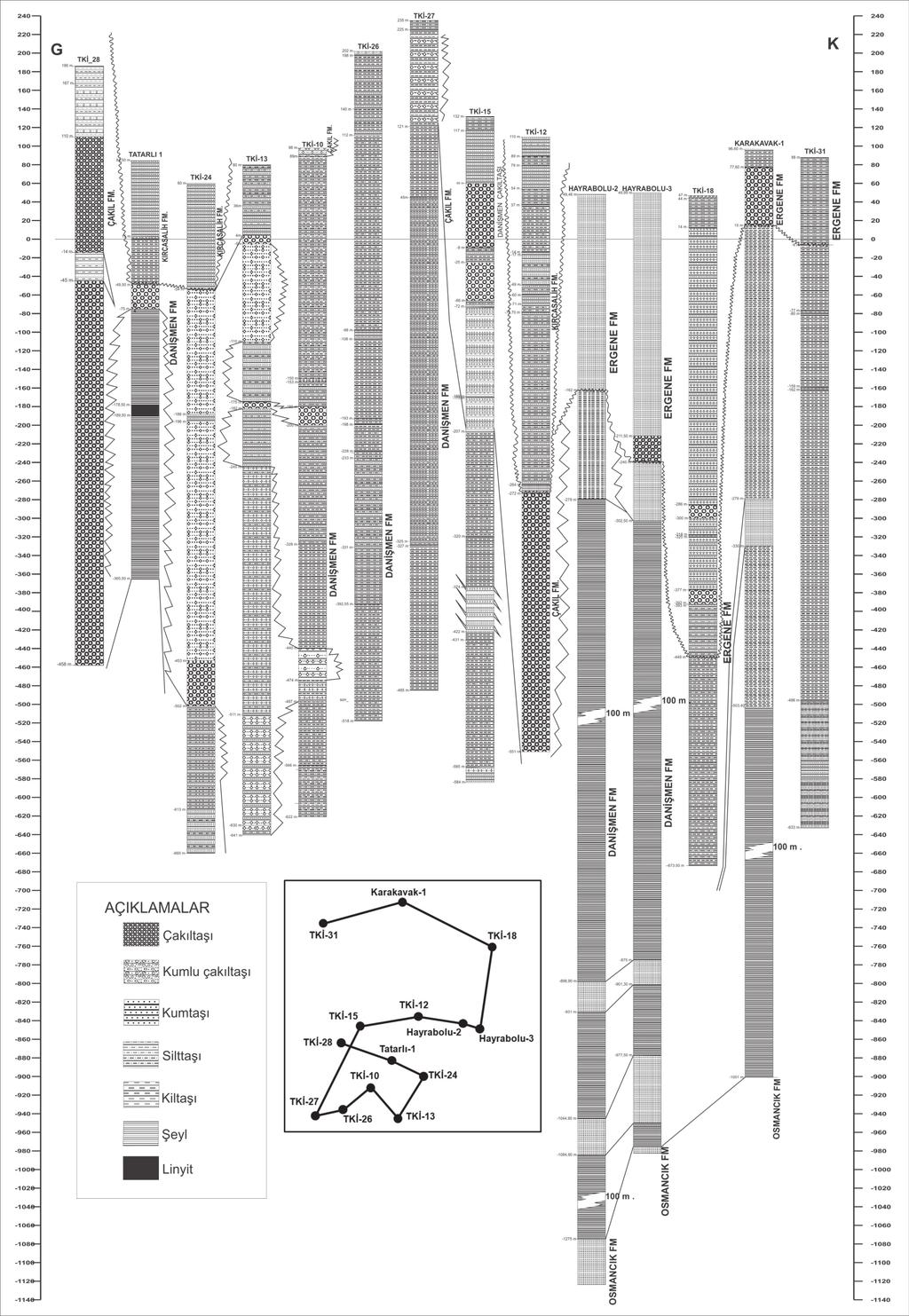 Danişmen Formasyonu Stratigrafisi ve Birim İçindeki Linyit Düzeylerinin Havzadaki Dağılımı, Trakya Havzası, Türkiye Şekil 18.