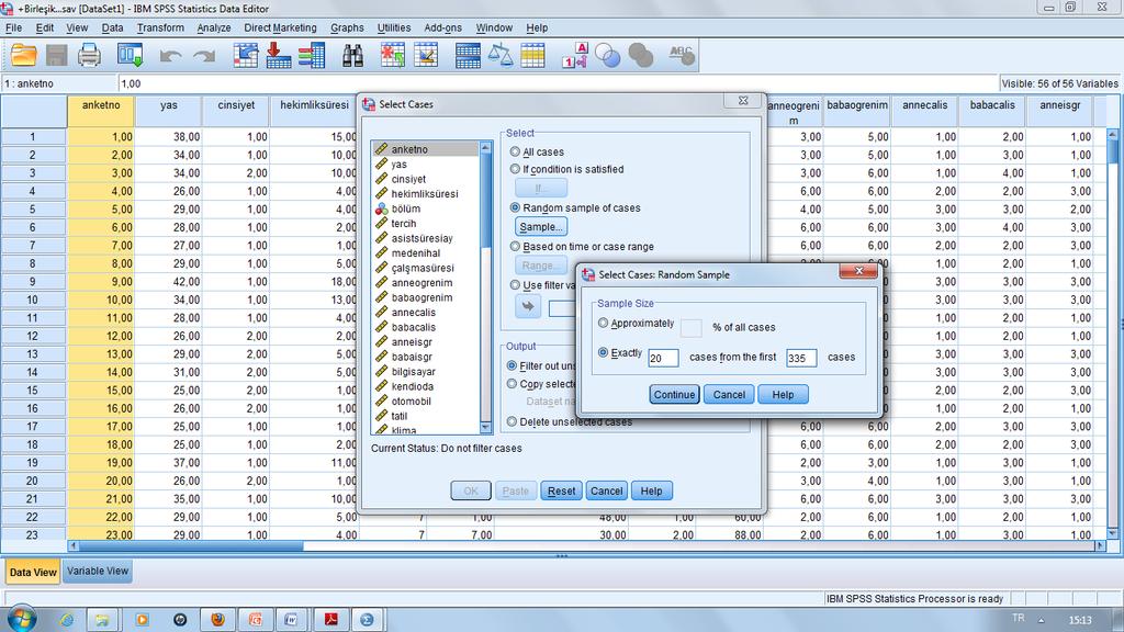 SPSS Data Select Cases