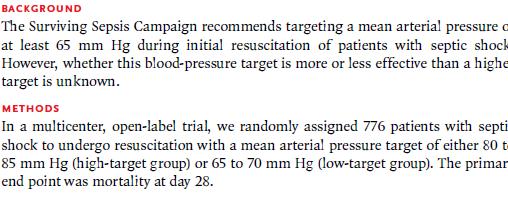 Septik şoklu hastalarda MAP ın 65-70 mmhg yerine 80-85 mmhg