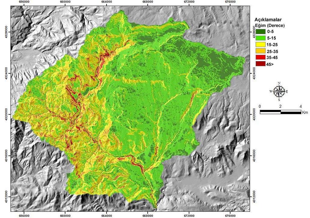 Kanıt Ağırlığı Yöntemi İle Esence Deresi Havzası nın (Bingöl) Heyelan Duyarlılık Analizi 297 Şekil 5.