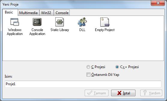 Dev C++ Konsol ile program oluşturma (Burası işlenmeyecek) 1.