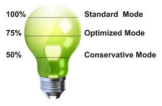 zamanlarda ""Optimize"" (%75) ve ""Converse"" (%50) seçenekleri üzerinden parlaklık ayarını değiştirerek enerji tasarrufu