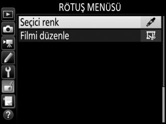 Seçici Renk Yalnızca seçilen tonların renkli göründüğü bir kopya oluşturur. 1 Seçici renk öğesini seçin.