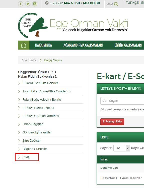 Bilgi Güncelleme İşlemleri ve Sistemden Çıkış Siteme giriş şifrenizi Şifre Değiştir linkine tıklayarak değiştirebilirsiniz.