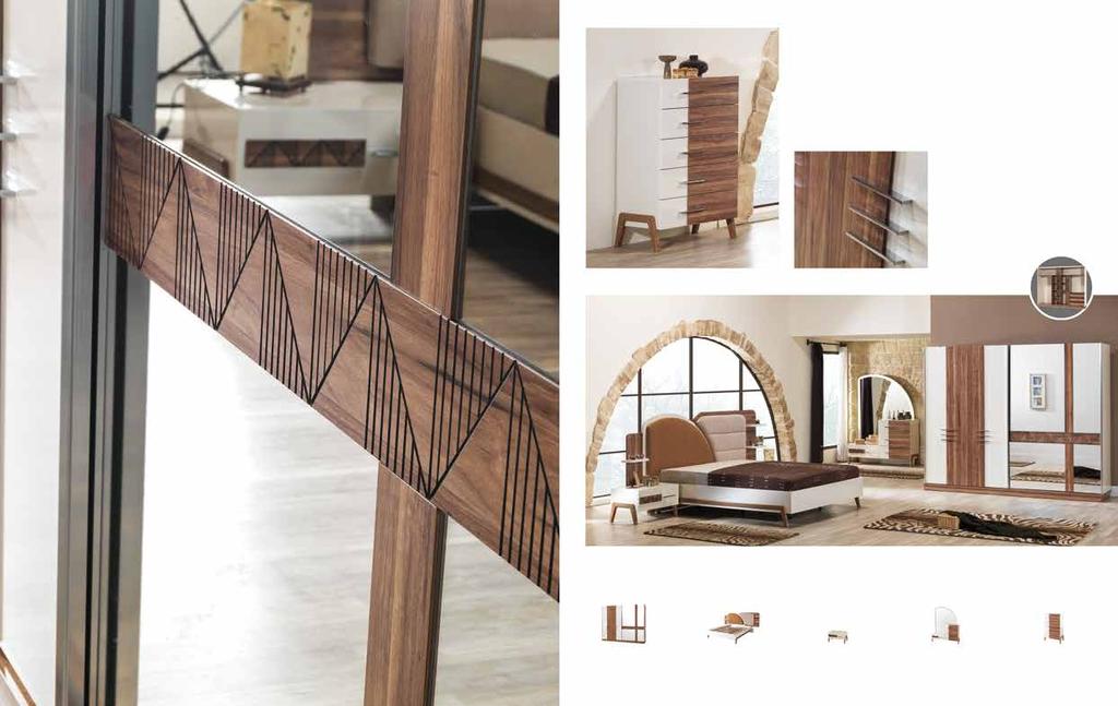 Opus. Yatak Odası / Bedroom Set Fonksiyonel kullanım avantajları ve şık tasarımıyla Opus, evlere yeni bir enerji getiriyor.