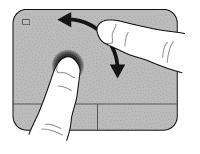 Döndürme Döndürme hareketi fotoğraf gibi öğeleri döndürmenizi sağlar. Döndürmek için, sol işaret parmağınızı Dokunmatik Yüzey üzerinde sabitleyin.
