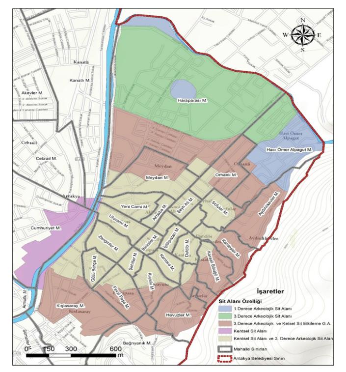 Antakya Kentsel Sit Alanının Kültür Turizmi Yönüyle Değerlendirilmesi (Hatay) 179 Harita 2: İnceleme alanındaki sit alanı sınırları Buna karşılık inceleme alanındaki
