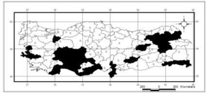 150 Pasinler (Çalıyazı) / Şenkaya (Hoşköy) / Turnalı / Tortum (Söğütlü), Kars: Sarıkamış (Karakurt, Şeytangeçmez) [Tozlu ve ark.