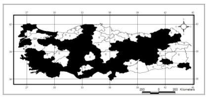 184 Dünya yayılışı: Avrupa, Kafkasya, Türkiye, Kıbrıs, Ortadoğu, İran, Kuzey Afrika (Cezayir, Kanarya Adaları, Libya, Fas, Tunus). Korotip: Mediterranean.