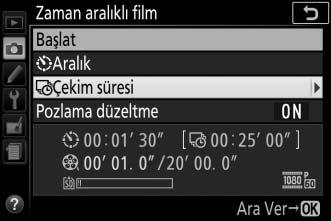 Çerçeveler arasındaki aralığı seçmek için: Aralık öğesini vurgulayın ve 2