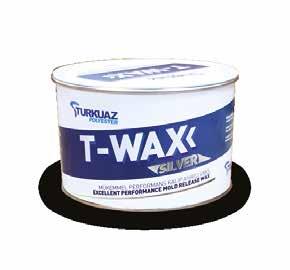 ÜRÜNLER Kalıp Ayırıcı Vakslar Kalıp Ayırıcı Vakslar T-Wax Silver C.T.P. malzeme üretiminde, T-Wax Silver tek başına kalıp parlatıcı ve ayırıcı olarak kullanılmaktadır.