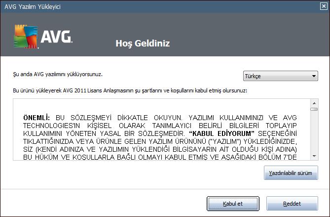 4. AVG Yükleme Süreci Bilgisayarınıza AVG Internet Security 2011 programını yüklemek için, en güncel yükleme dosyasını edinmeniz gerekir.