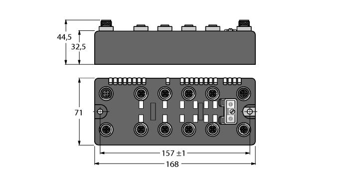 On-Machine kompakt fieldbus I/O blokları EtherNet/IP, Modbus TCP or PROFI- NET slave Integrated Ethernet switch 10 Mbps/100 Mbps supported Two 4-pin, D-coded M12 connectors for fieldbus connection 2