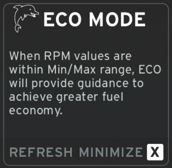 Bölüm 5 - Ekrnd Dolşm Ekonomi Modu ECO Modu ECO Modu, en yüksek ykıt tsrrufunu sğlyck idel trim konumu ve motor devrini yrlmsınd kullnıcıy kılvuzluk eder.