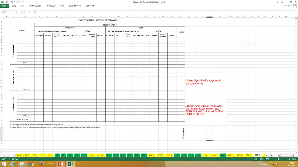 Bütçe Hazırlık Formları (Form-27/4