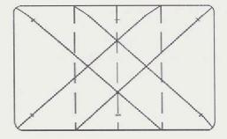 Delme noktalarını belirlemek üzere orta çizgi üzerinde içeriye doğru 1 cm, köşegen çizgiler üzerinde 0,5 cm. ve 1,5, cm. kenar çizgileri üzerinde ise köşelere 1 cm. uzaklıkta işaretler alınız.