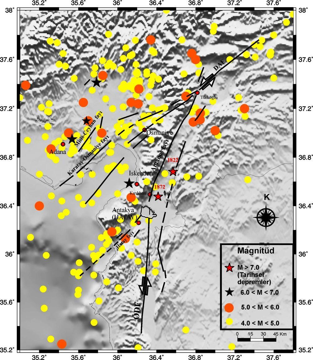 2.3.2 Tarihsel ve aletsel deprem kayıtları Hatay (Antakya) ve yakın çevresinde tarihsel dönemlerde yıkıcı ve çok sayıda can kaybına yol açan depremlerin olduğu bilinmektedir.