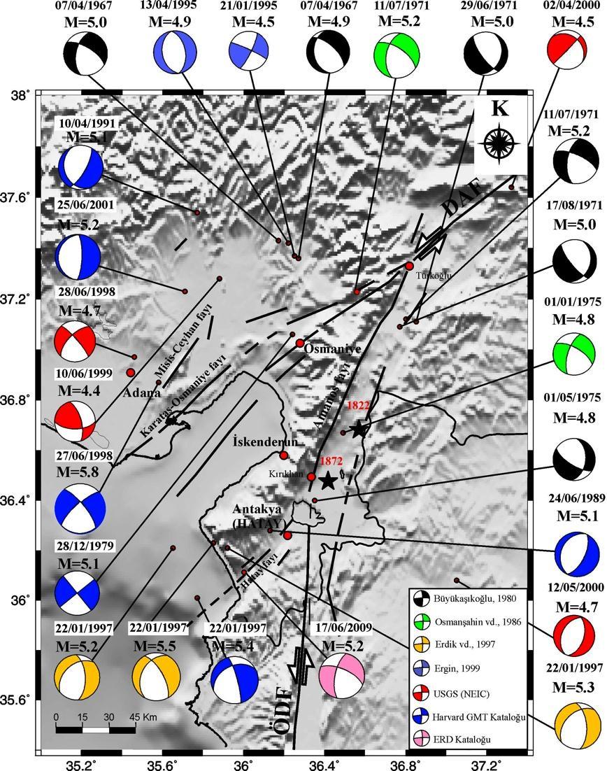 Çalışma alanı içerisinde ve yakın çevresinde aletsel dönemde (1900-2009) Ms<4 büyüklüğünde yüzlerce deprem olmuştur.