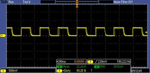 Şekil 2.21 BLDC motora uygulanan %57 duty cycle PWM sinyali MCU_BLDC_SPEED ucu BLDC motordan gelen geri besleme sinyalidir. Bu sinyal ile BLDC motorun hızı hakkında bilgi sahibi olunması sağlanır.