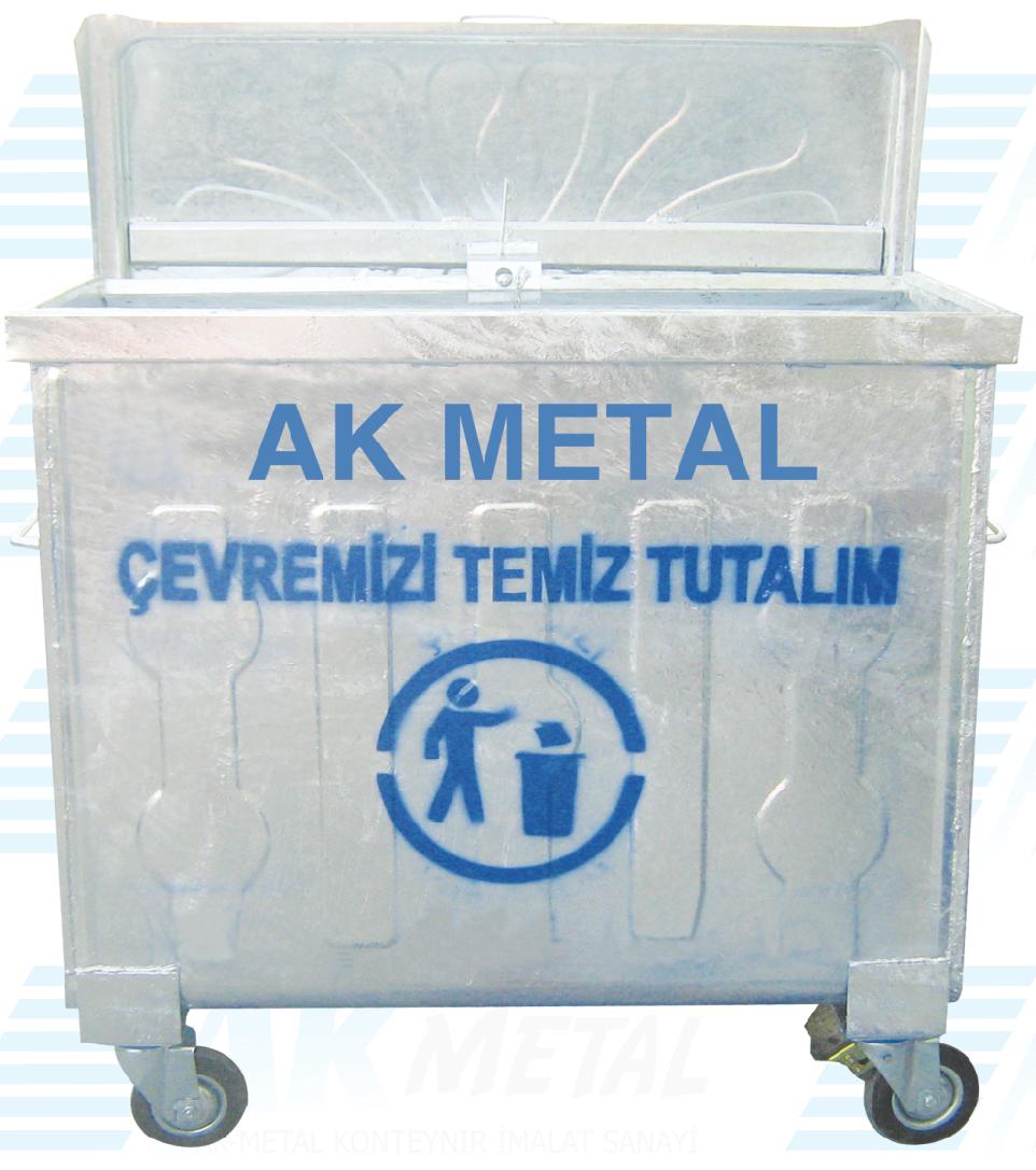 770 LİTRE SICAK DALDIRMA GALVANİZLİ ÇÖP KONTEYNERİ 770 LITERS OF HOT GALVANIZED GARBAGE CONTAINER 1. Gövde 2 mm. tek parça saçtan kıvrılıp gövde ve yanlar preslenerek mukavemeti arttırılmıştır.