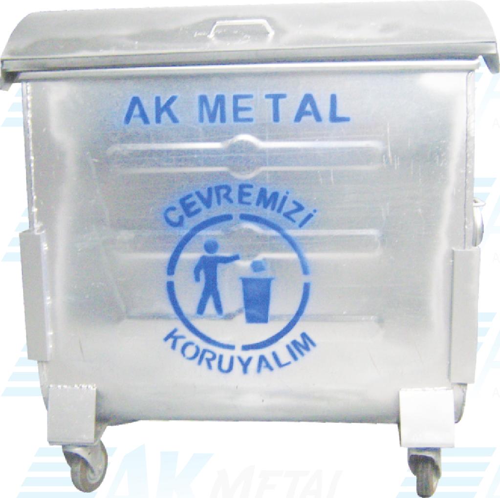 1100 LİTRE GALVANİZLİ ÇÖP KONTEYNERİ 1100 LITERS GALVANIZED GARBAGE CONTAINER 1. Gövde ve taban 1.80 mm. saçtan imal edilmiştir. 2.