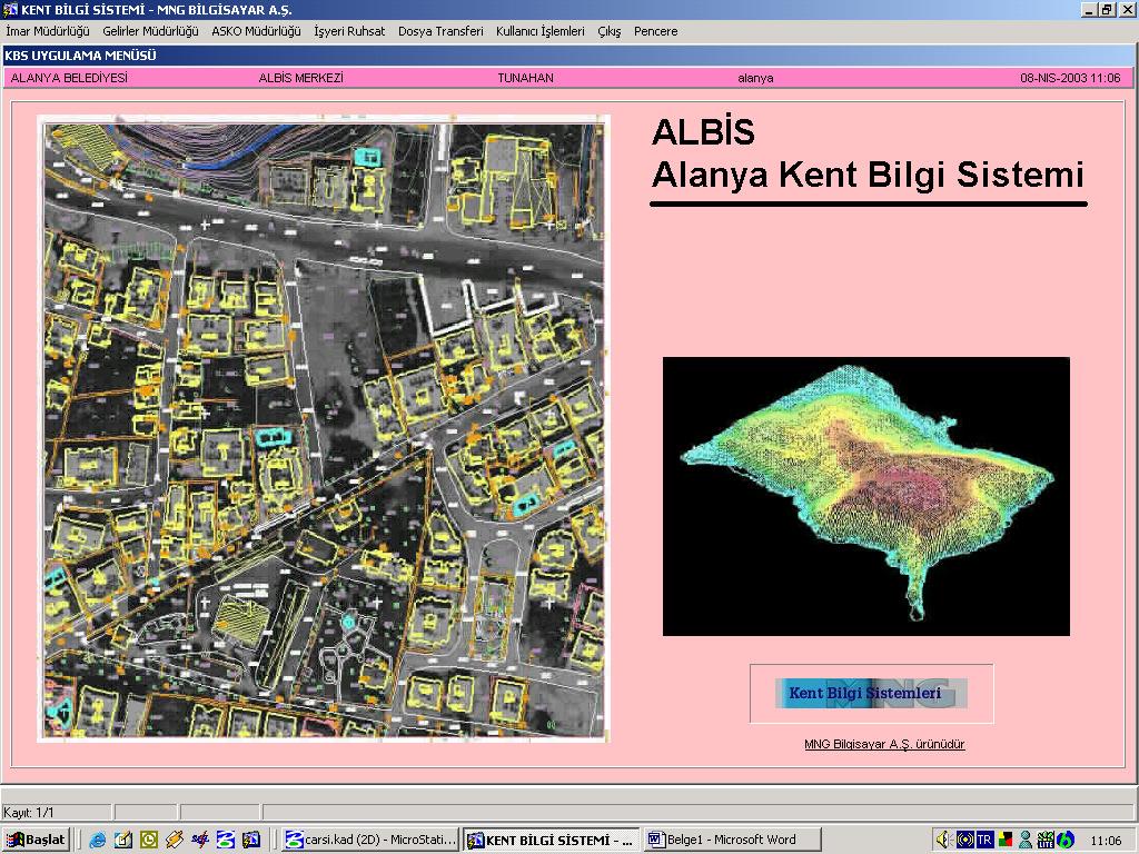 128 Alanya Belediyesinde Kent Bilgi Sistemi (ALBİS) kurulması çalışmaları ilk olarak 1997 yılı sonlarında gündeme gelmiştir. ALBIS projesi 27.07.