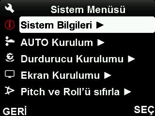 System Information (Sistem bilgisi)'ni seçin ve SELECT (Seç)'e basın. 3.