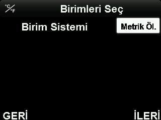 Metrik ölçü: Kilogram, metre İngiliz: Pound, feet 5. Boat Length (Tekne uzunluğu)'nu girin ve NEXT (İleri)'ye basın. 6.