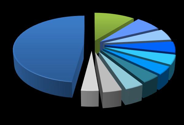 *48% 6% 5% 13% 5% 4% 14% 3% 4% 4% 4% AVRUPA ASYA ORTA DOĞU KUZEY AFRİKA KUZEY AMERİKA GÜNEY AMERİKA ORTA AFRİKA