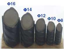Örneğin, φ 16, çapı 16 mm olan betonarme çeliğidir.