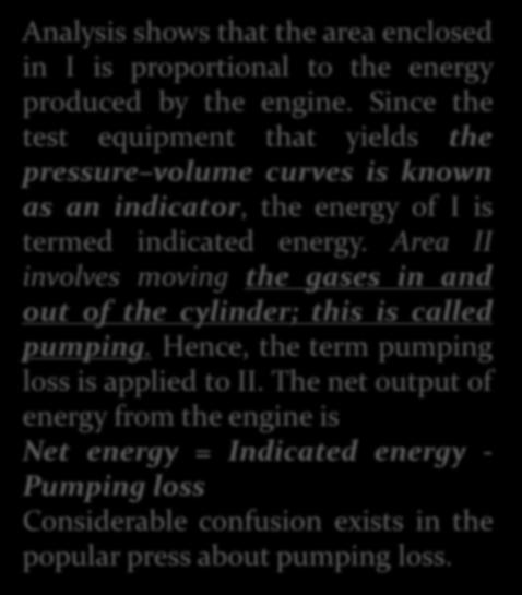 ATKINSON CYCLE ENGINE Analysis shows that the area enclosed in I is proportional to the energy produced by the engine.