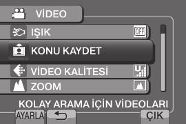 kolaylıkla bulabilirsiniz. Hazırlık:! modunu seçin. Kayıt modunu seçin. 1 MENU düğmesine dokunun. 2 [KONU KAYDET]'i seçin.