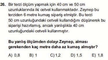 1. Yol: 6 m 50 cm = 1 Terzi 50 cm olan cetveli 1 kez uç uca koyarak siparişi tamamlamıştır. 1 40 cm = 4,8 m Terzinin hazırladığı sipariş İstenen: 6 m 4,8 m = 1, m.